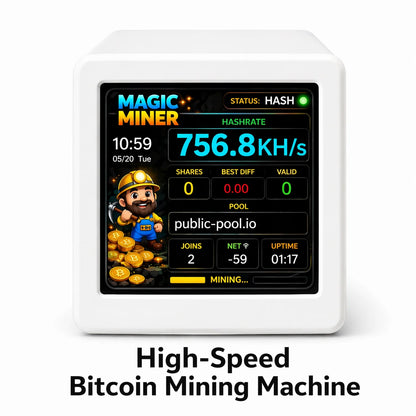 Smart Crypto Mining Display Mini Bitcoin Miner Monitor Plug & Play WiFi Real-Time Hashrate USB Powered