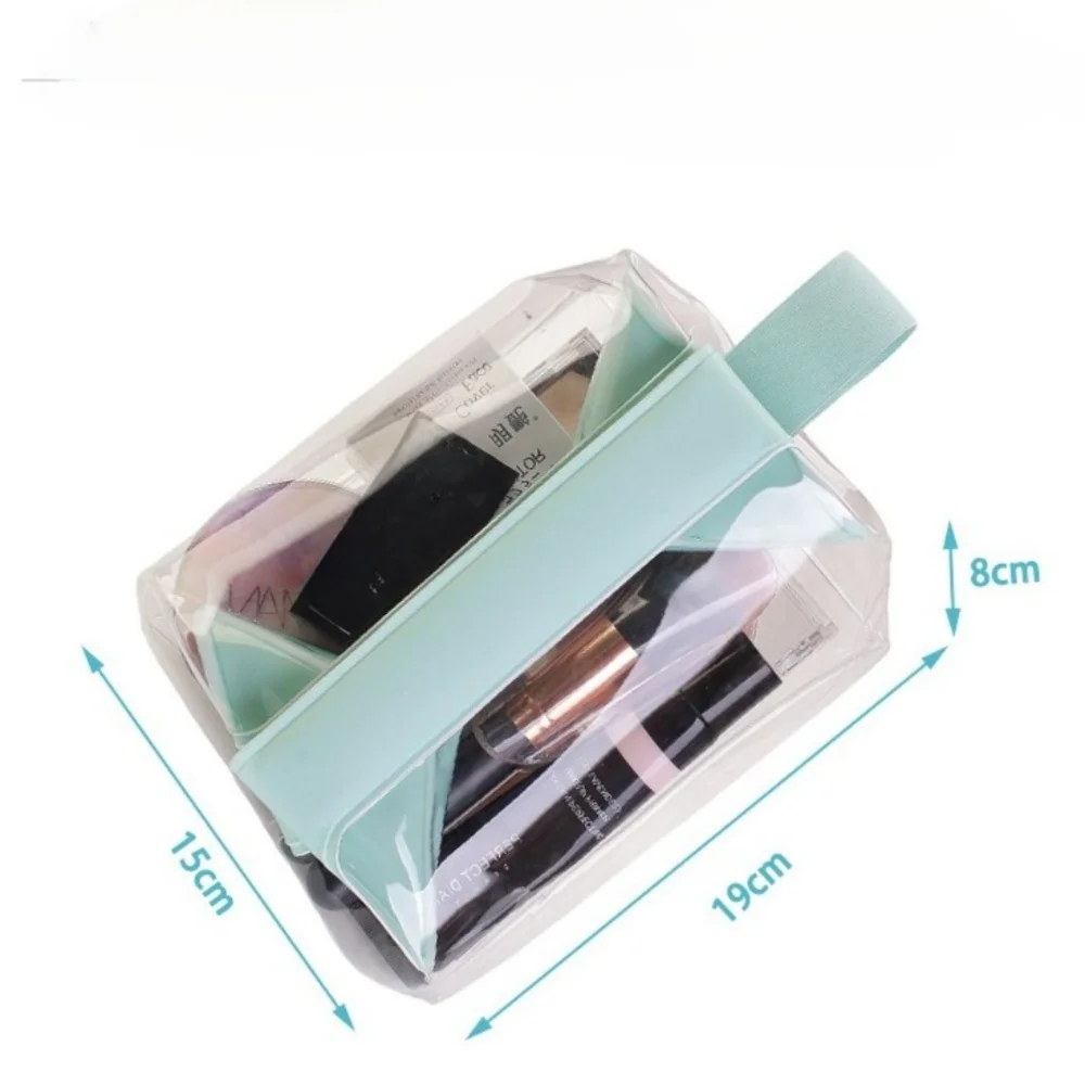 Clear Toiletry Bags with Magnetic Closure Leak-proof Makeup Bag Large Capacity PVC Cosmetic Pouch for Women Men Traveling