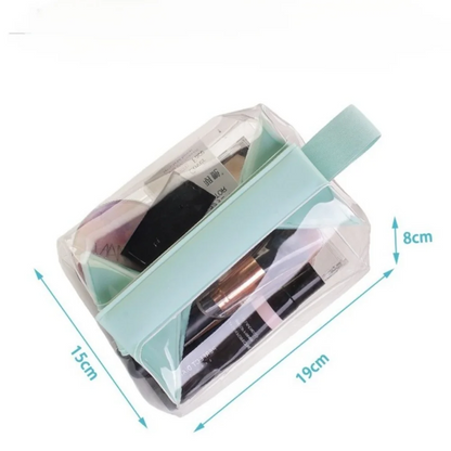 Clear Toiletry Bags with Magnetic Closure Leak-proof Makeup Bag Large Capacity PVC Cosmetic Pouch for Women Men Traveling