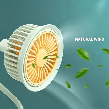 USB Rechargeable Clip on Small Fan 360° Adjustable Battery Powered Mini Fan Strong Wind Flexible Neck Desktop Stroller Quiet Fan