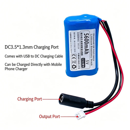 5V Rechargeable Lithium Battery Pack, 3000-11200mAh with 0-2A Output for Microcontroller & IoT Projects