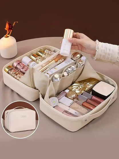 PU Flame Makeup Bag, Beauty Makeup Storage Bag, Double Zipper Makeup Brush Bag, Business Travel Toiletries Sorting Bag