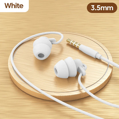 S2 Sleeping Headphone 3.5mm Wired Earphone Wire-controlled In-Ear Headset with Microphone Handfree Earbuds For Music Sport Phone