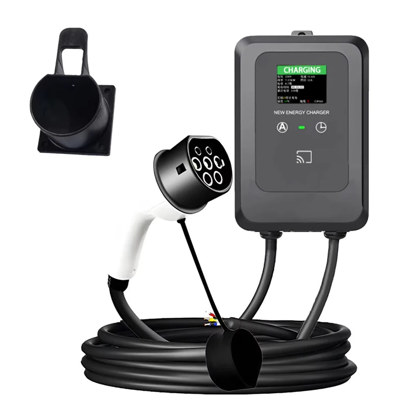 EV Wallbox 5M/10M 7KW 32A Charging Station Car Home EV Wallbox Electric Car EV Wallbox With 5M Cable Color Screen