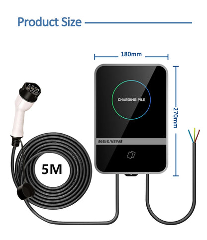EV Charging Station IEC62196 J1772 Electric Vehicle Charger EVSE Wallbox Wallmount 7KW 22KW Type2 Type1 GBT Cable APP Cards