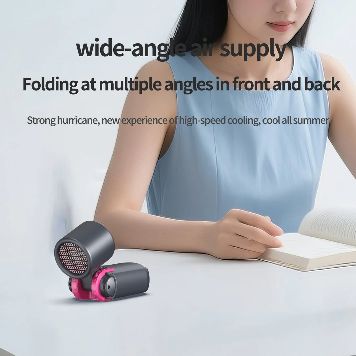 USB Rechargeable Bladeless Handheld Fan Mini Portable Personal Fan High Speed 120 Gear Turbo Airflow Eyelash Fan