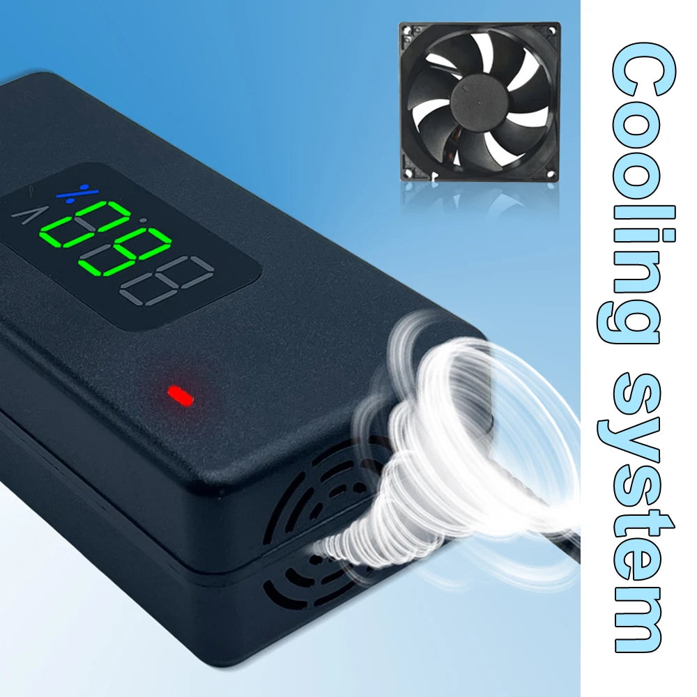 Smart Battery Charger For Lithium Batteries 36V 10S 42V/48V 13S 54.6V 2A With LED Display For Power Li-ion Chargers