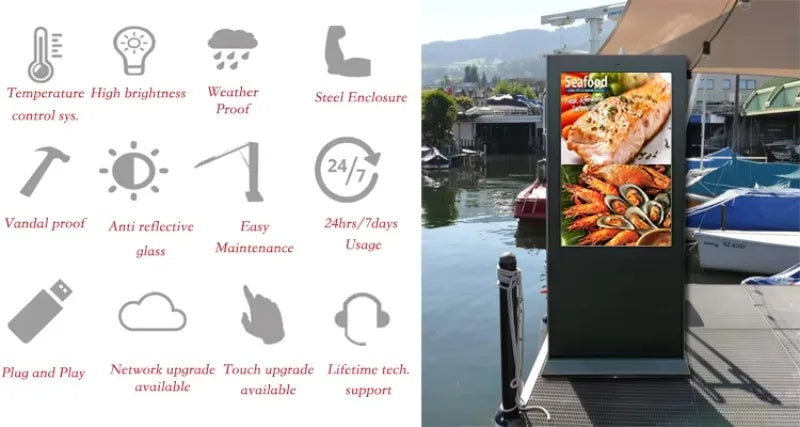Customized ev charging station integrated lcd advertising display digital signage for commercial plaza retail business operators
