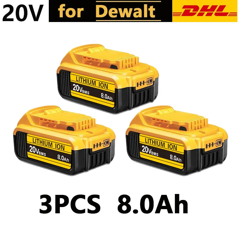 For DeWalt 20V Lithium Ion Batteries 20V 12Ah DCB203 Li Ion Battery Replacement DCB206 DCB205 DCB204 DCB200 Power Tools