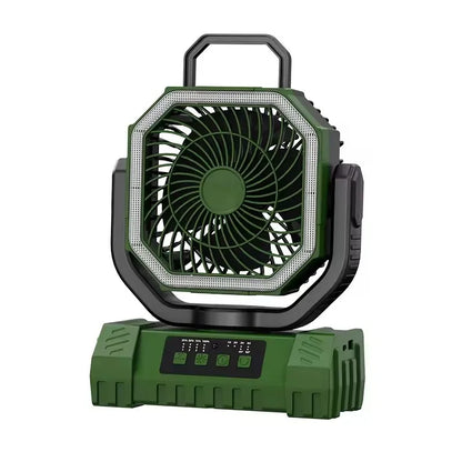 Rechargeable Camping Fan with 20000mAh Battery 4 Speeds LED Light And Hook - Outdoor Fan for Party Power Outage And Fishing