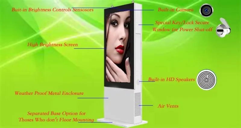 Customized ev charging station integrated lcd advertising display digital signage for commercial plaza retail business operators