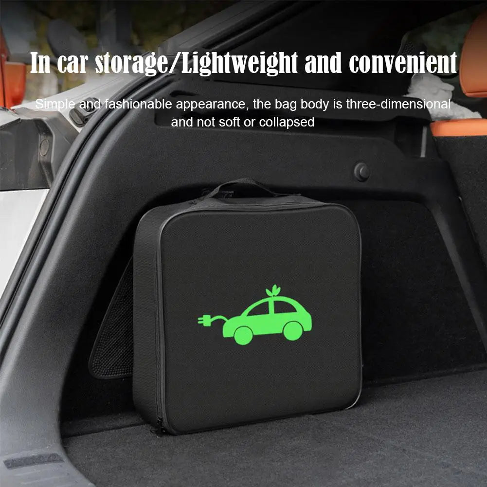 EV Charging Cable Storage Bag Electric Car Charger Box Charging Organizer Jumper Cable Bag Waterproof Fire Retardant Organizer