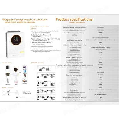 Solar PV inverse control integrated machine Solar inverter 3.6KW 24V