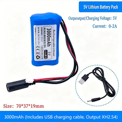 5V Rechargeable Lithium Battery Pack, 3000-11200mAh with 0-2A Output for Microcontroller & IoT Projects
