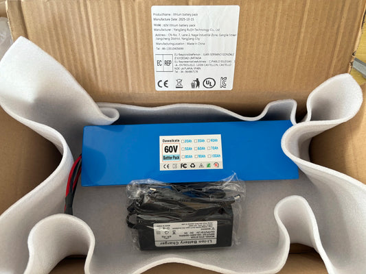60V 100Ah 16s4p lithium-ion battery pack 60V 100000mAh 2000W electric battery, built-in 50A BMS+charger