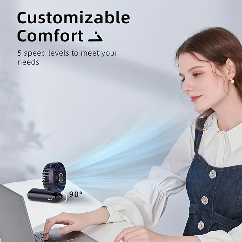 1200mAh Portable Mini Fan With LED USB Battery Fans Rechargeable Cool Cooler Small Foldable Handheld Desk Bedroom Indoor Home