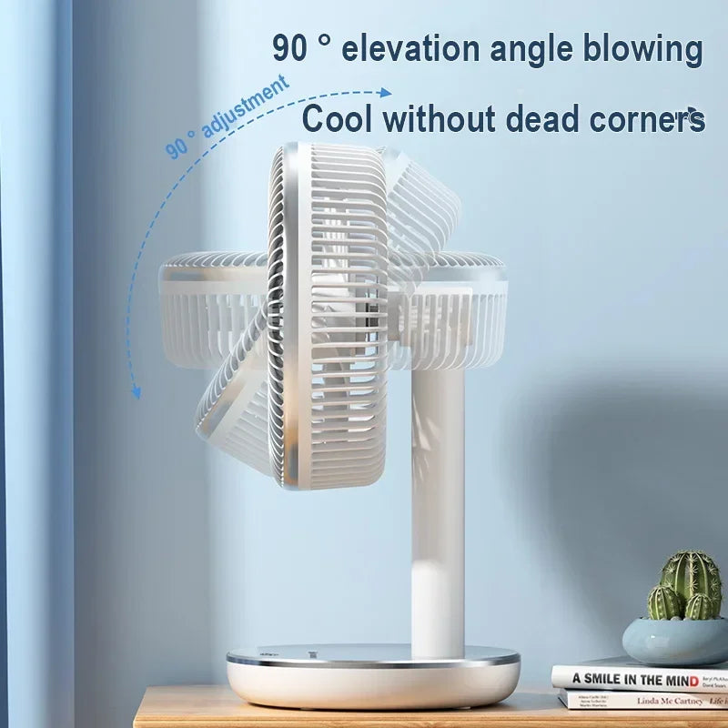 7200mAh Rechargeable Fans Portable Desktop Fan Home Office Dormitory USB Small Electric Fan Air circulators High Wind Table Fan