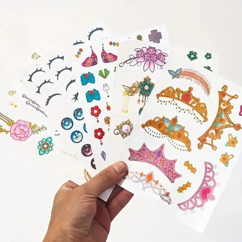 New 3 in 1 DIY Princess Makeup Set Diamond Sticker Princess Dress Up Book Gifts Paper Art Craft Kits Children