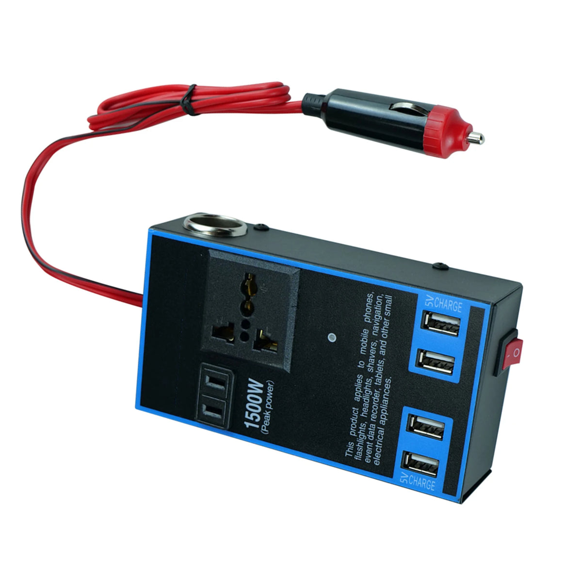 Automotive Inverter Car Power Inverter 12V 24V to 1500W Multifunctional Truck Home Outlet Power Converter Car Power Inverter