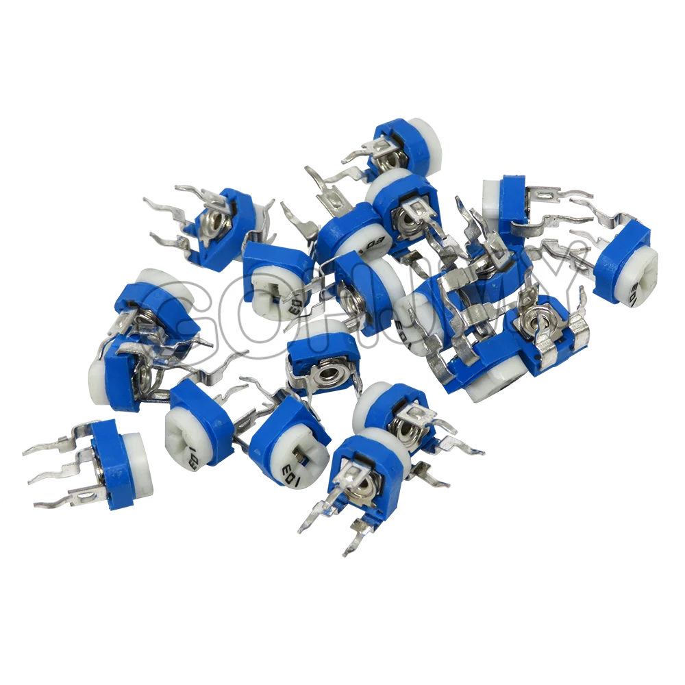 20PCS RM065 Trimmer Potentiometer Adjustable Resistor 500R 1K 5K 10K 20K 50K 100K 200K 500K 1M RM-065 Variable Resistors