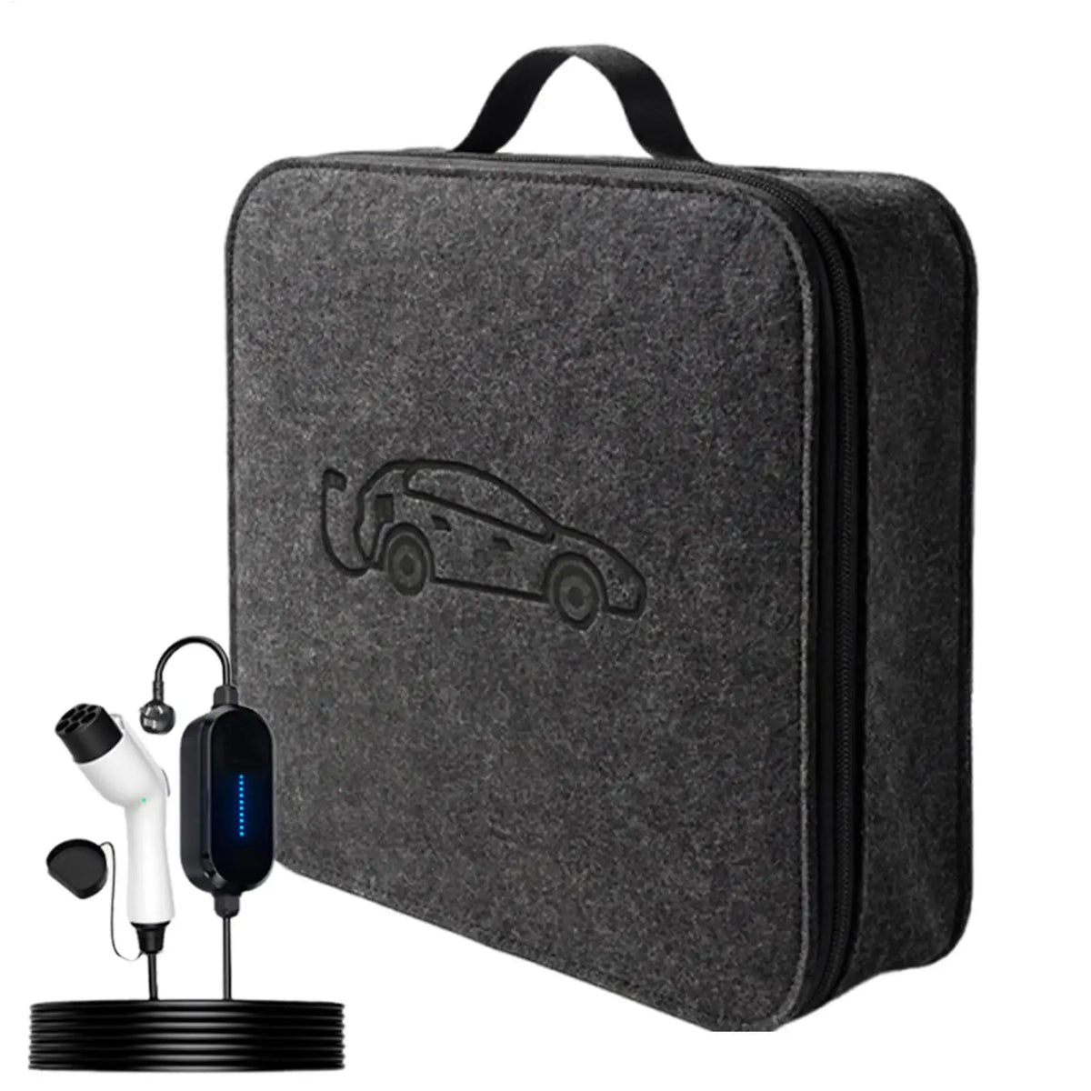 EV Cable Bags Weathproof Felt Charging Cord Electric Car Charger Case Adapters Tools automobile EV Charging Jumper Storage Bag
