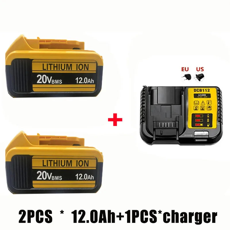 for DeWalt  20V Lithium Ion Batteries 20V 12.0Ah DCB203 Li ion Battery Replacement DCB206 DCB205 DCB204 DCB200Power Tools