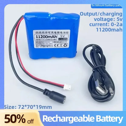 5V 16800mAh Lithium Battery Pack Rechargeable Single Chip Microcomputer for USB Fan 4G Wireless Network Wi-Fi Bluetooth