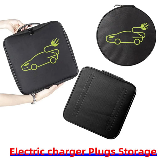 New Electric Vehicle Car Charging Cable Storage Carry Bag EV Charger Plugs Sockets Waterproof Fire Retardant Equipment Container