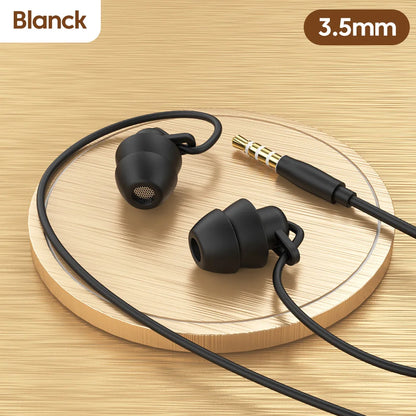 S2 Sleeping Headphone 3.5mm Wired Earphone Wire-controlled In-Ear Headset with Microphone Handfree Earbuds For Music Sport Phone