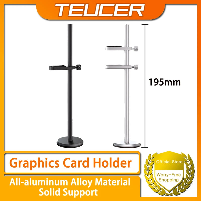 TEUCER Graphics Card Bracket GPU Metal Support Bracket Adjustable Height Aluminum Graphics Card Bracket PC Chassis Accessories