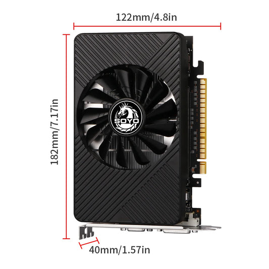 SOYO GTX 550TI Graphics Card GDDR5 2GB 40NM Video Card 128BIT HDMI VGA DVI PG Game Computer Com NVIDIA 700MHZ Single Fan