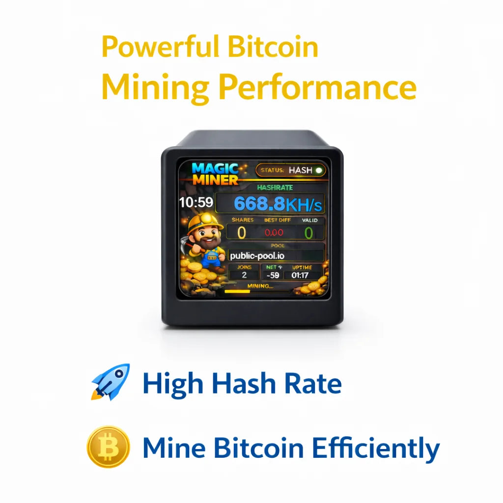 Mini High-Speed Cryptocurrency Mining Equipment With WiFi, Bitcoin Miner Monitoring, USB Power Supply, Real-Time Hashrate Displa