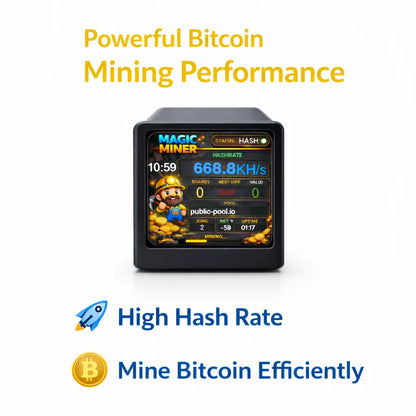 Mini High-Speed Cryptocurrency Mining Equipment With WiFi, Bitcoin Miner Monitoring, USB Power Supply, Real-Time Hashrate Displa