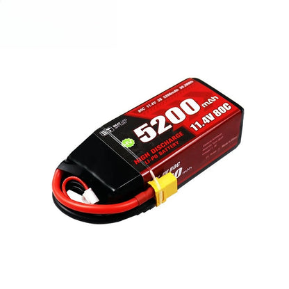 3S LiPo Battery 5200mAh 11.4V 80C Shorty Pack Battery for RC Car Vehicles Boat Drone RC Helicopter FPV Racing Hobby Models