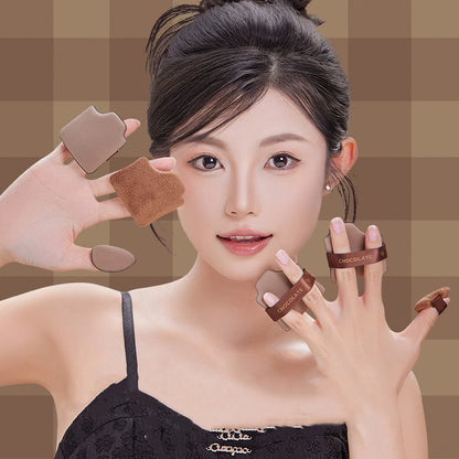 6pcs Dual-Use Cosmetics Puff Set Chocolate Cookie Soft Powder Puff Dry and Wet Foundation Air Cushion Makeup Sponge Beauty Tool