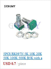 20PCS RM065 Trimmer Potentiometer Adjustable Resistor 500R 1K 5K 10K 20K 50K 100K 200K 500K 1M RM-065 Variable Resistors