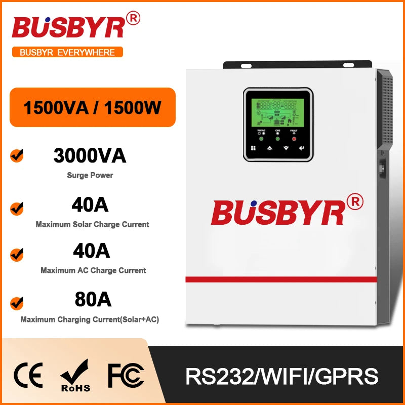 4.2KW 6.2KW Hybrid Solar Inverters 24V 48V 230V Pure Sine Wave Off Grid MPPT 100A/120A Solar Charge Controller For Solar Panels