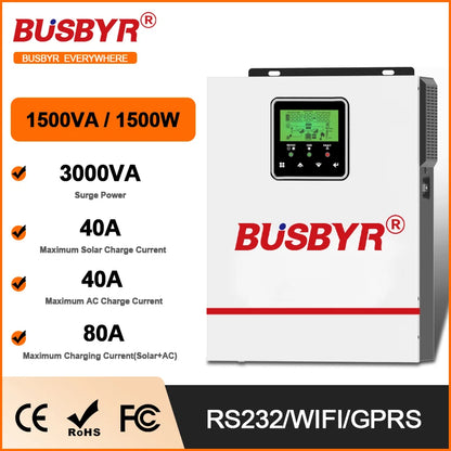 4.2KW 6.2KW Hybrid Solar Inverters 24V 48V 230V Pure Sine Wave Off Grid MPPT 100A/120A Solar Charge Controller For Solar Panels