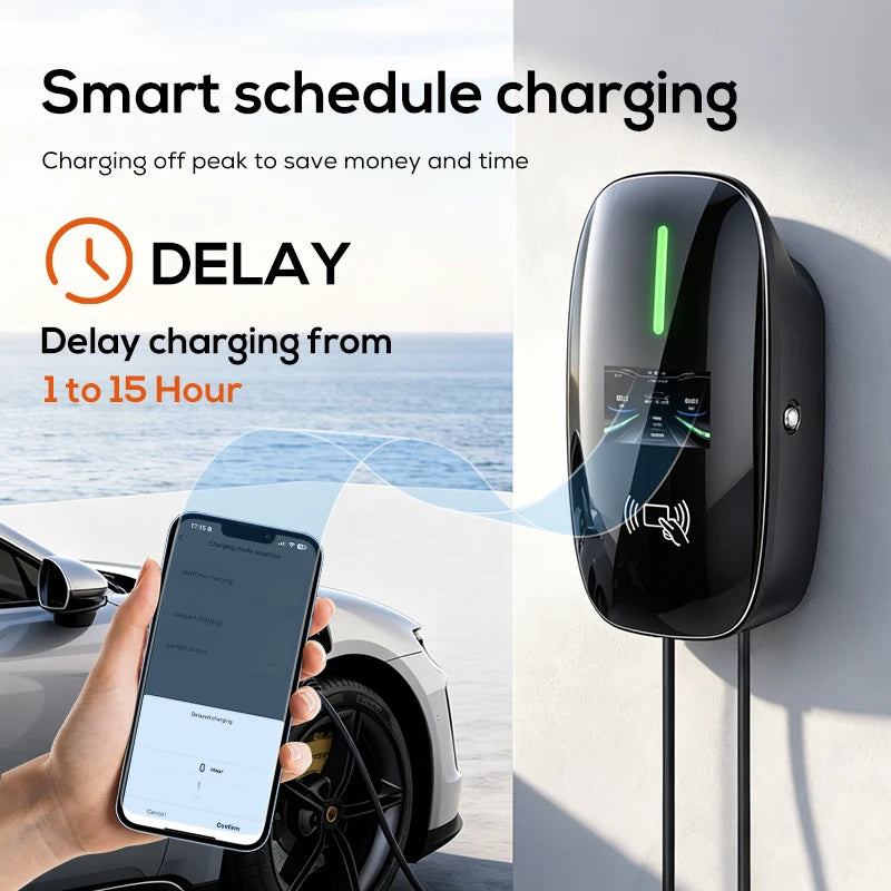 Lifl Electric Vehicle Wall Charger Fast Charging Station Type2 GBT for Electric Cars Wall-Mounted EV Charging Station
