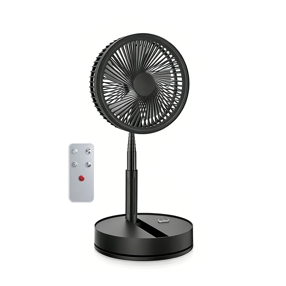 Portable Foldable Rechargeable Fan Operated USB C Small Fan With Remote Quiet Table Desk Fan Folding Standing Pedestal Fan Room