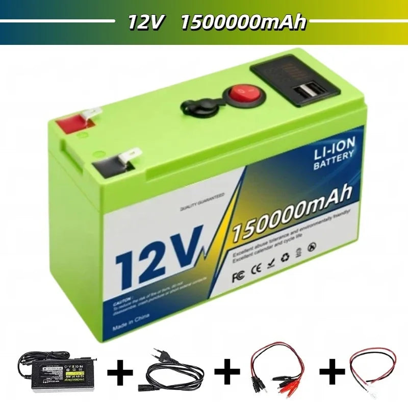 12V 18650 Lithium Battery 200Ah LiFePO4 Deep Cycle Built-in BMS Applicable To UPS Suitable for Children's Toy Cars Scooters