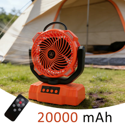 30000mAh Multicolor Portable Rechargeable Fan with Adjustable Heights & 3-Level LED Light for Camping Fishing Spray Camping Fan