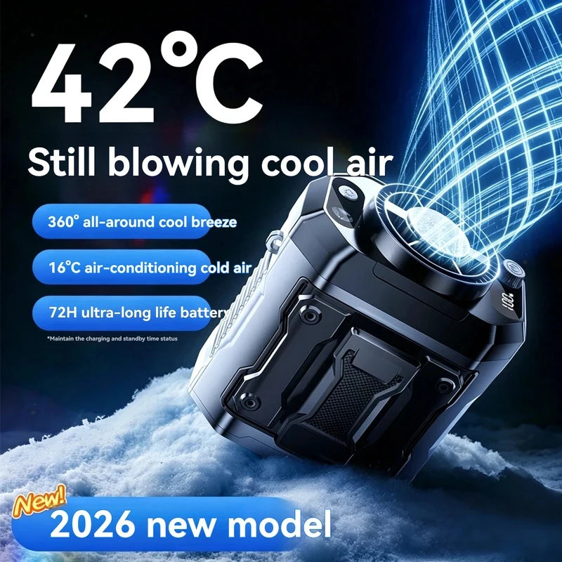 Rechargeable semiconductor cooling waist-mounted fan, outdoor neck-mounted handheld small fan with ultra-long battery life