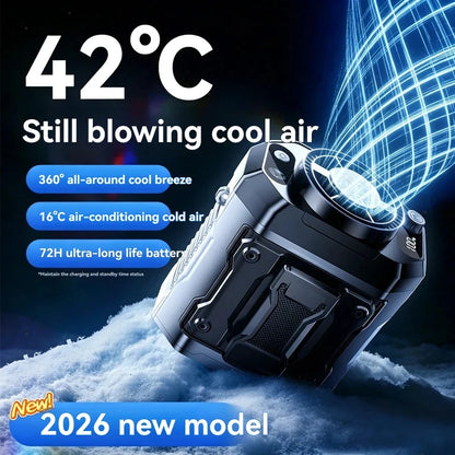 Rechargeable semiconductor cooling waist-mounted fan, outdoor neck-mounted handheld small fan with ultra-long battery life