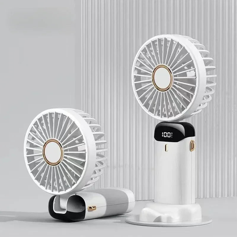 Portable Handheld Personal Rechargeable Fan LED Digital Display 90°Adjustable  Rechargeable Fan , 5 Speed Wind Mini Aromatherapy