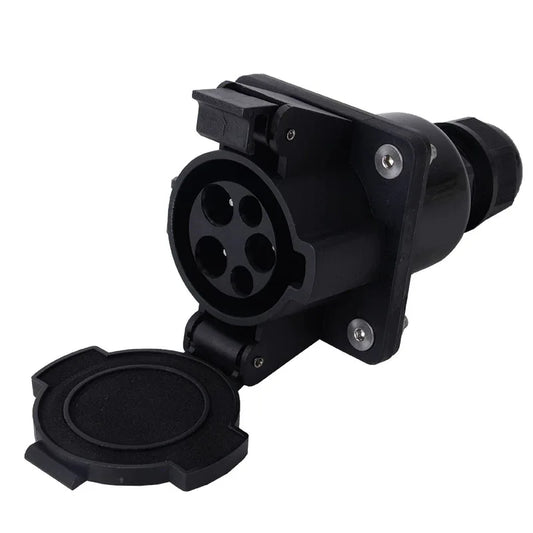 SAE J1772 Type 1 EV Charger Inlet Socket 16A/32A/48A 240V AC EV Charging Port Flange Mount Electric Vehicle Charging Receptacle