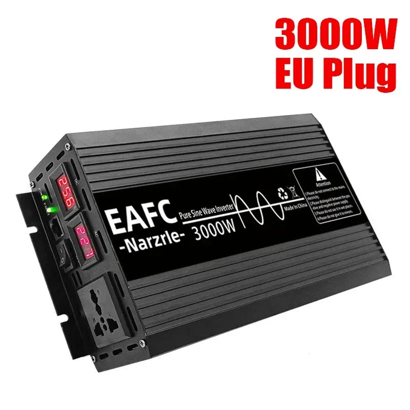 Pure Sine Wave Inverter 2000W 3000W 4000W Portable Power Bank Converter Solar Inverter DC12V To AC 220V for Car Home Outdoor