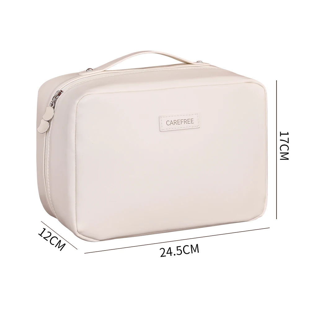 PU Flame Makeup Bag, Beauty Makeup Storage Bag, Double Zipper Makeup Brush Bag, Business Travel Toiletries Sorting Bag