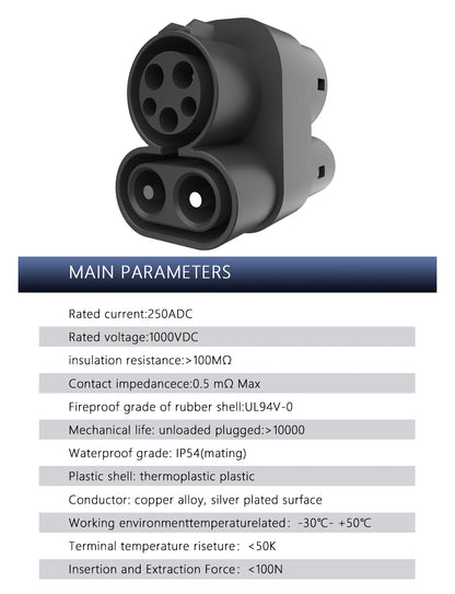 400A EV CCS1 to CCS2 adapter supports DC AC CCS1 charger to CCS2 suitable forFast Ev Charging Adapter Public Charging Station