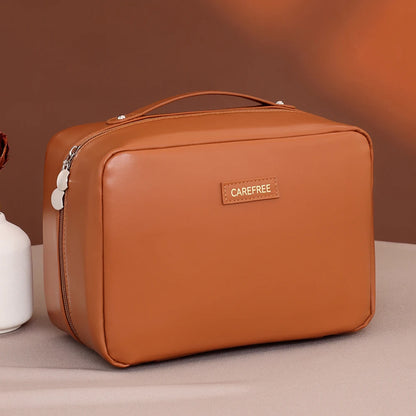 PU Flame Makeup Bag, Beauty Makeup Storage Bag, Double Zipper Makeup Brush Bag, Business Travel Toiletries Sorting Bag